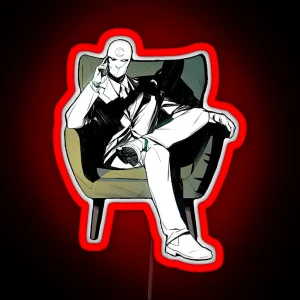 Pastel Comic Moon Knight To Sit RGB Neon Sign