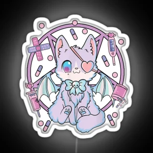 Pastel Goth Kawaii Yami Cat RGB Neon Sign