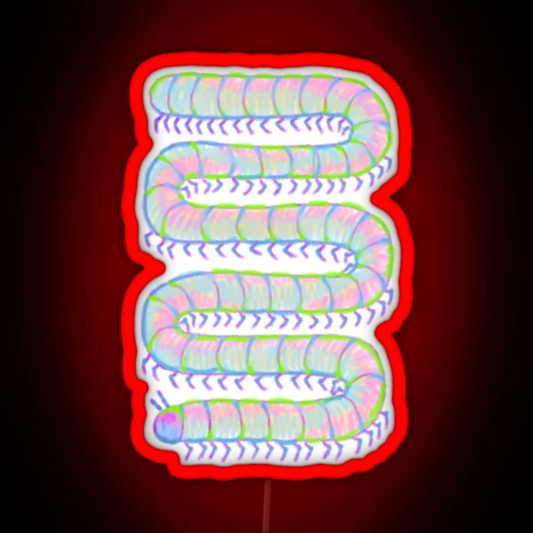 Pastel Millipede Transparent RGB Neon Sign