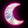 pastel ocean crescent moon neon sign pink