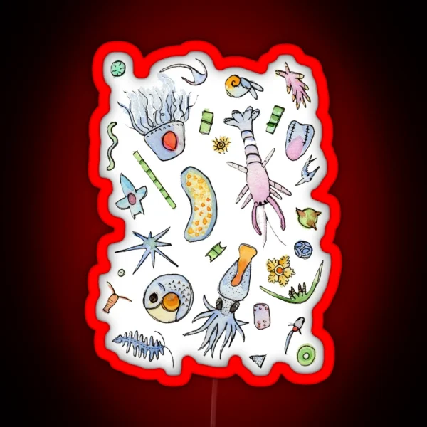 Pastel Ocean Plankton In Watercolor RGB Neon Sign