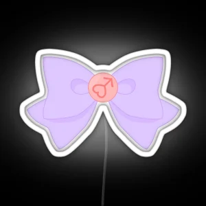 Pastel Sailor Mars Brooch And Bow RGB Neon Sign