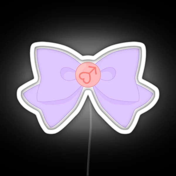 Pastel Sailor Mars Brooch And Bow RGB Neon Sign