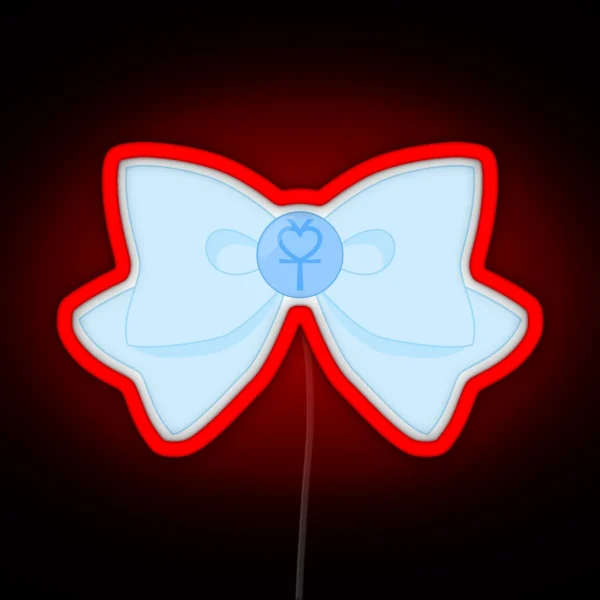 Pastel Sailor Mercury Brooch And Bow RGB Neon Sign