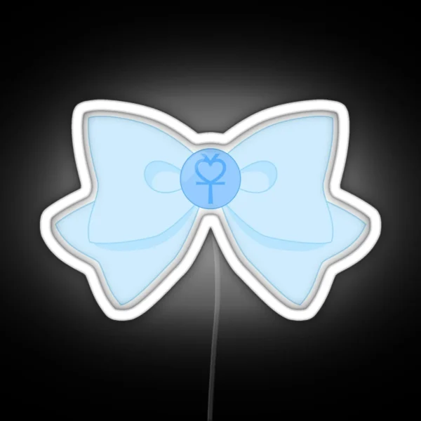 Pastel Sailor Mercury Brooch And Bow RGB Neon Sign