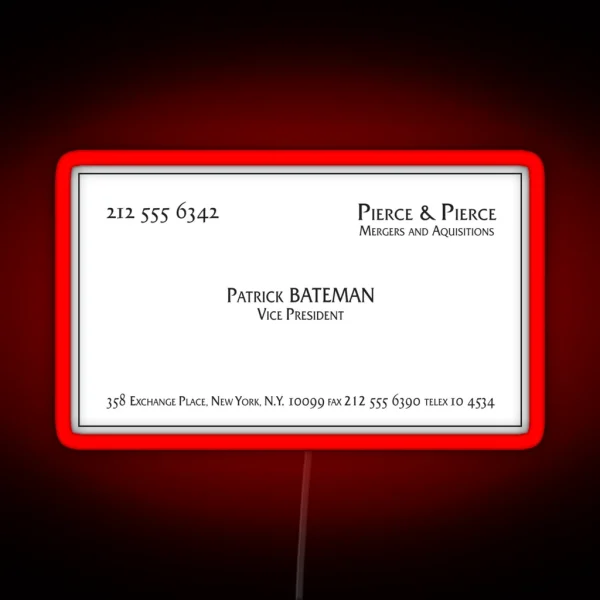 Patrick Bateman Business Card RGB Neon Sign