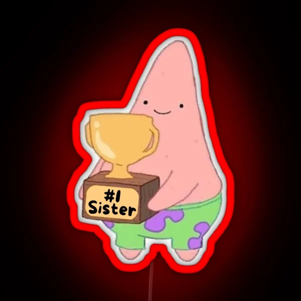Patrick Star 1 Sister RGB Neon Sign