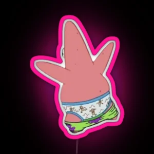 Patrick Star Running With Pants Down RGB Neon Sign