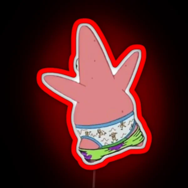 Patrick Star Running With Pants Down RGB Neon Sign