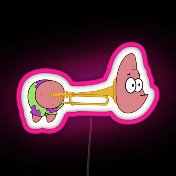 Patrick Star Stuck In Trombone RGB Neon Sign