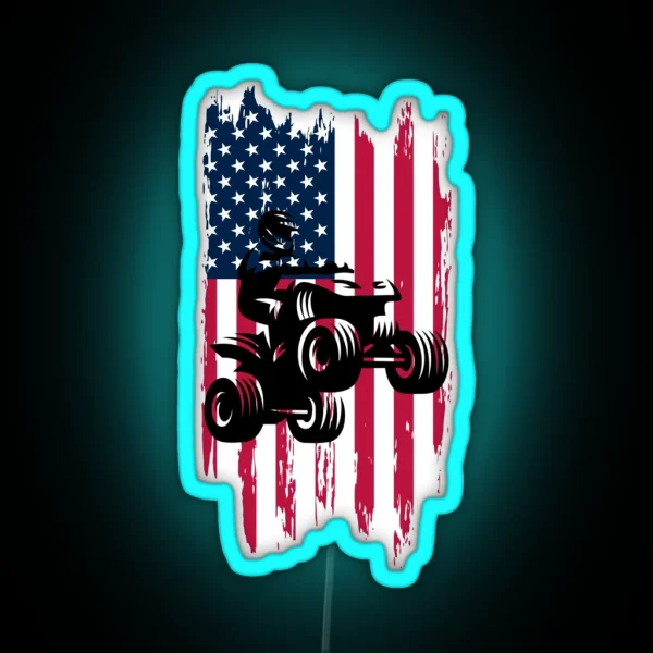 Patriotic Braap Mx Motocross Dirt Bike Atv Quad Bike RGB Neon Sign