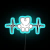 Paw-Print Animated Heartbeat Neon Sign