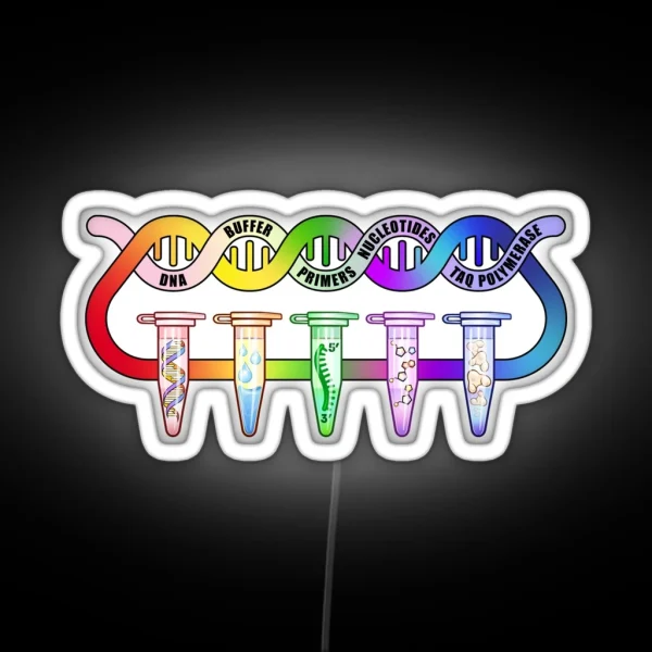 PCR Polymerase Chain Reaction Process Steps Components RGB Neon Sign