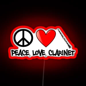 Peace Love And Clarinet RGB Neon Sign