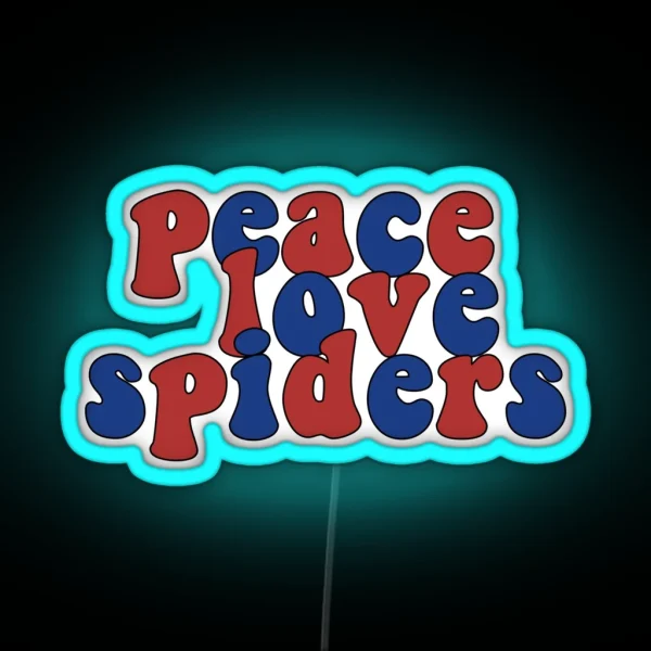 Peace Love Spiders RGB Neon Sign