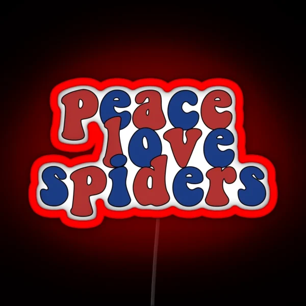 Peace Love Spiders RGB Neon Sign