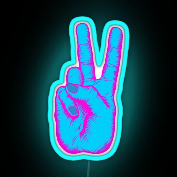 Peace Sign RGB Neon Sign