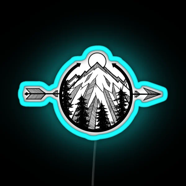 Peaceful Mountain RGB Neon Sign