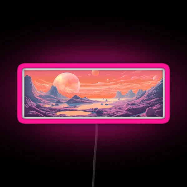 Peachy Planetscape RGB Neon Sign