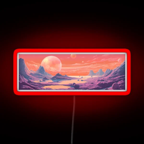 Peachy Planetscape RGB Neon Sign