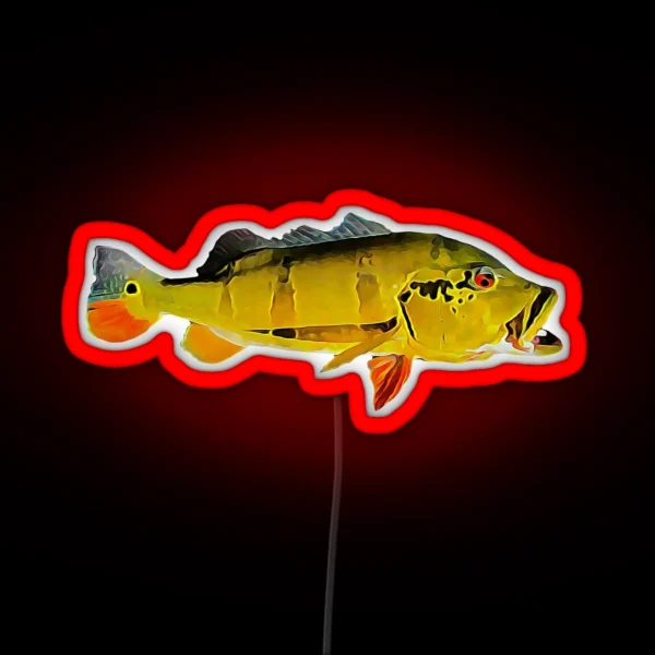 Peacock Bass Fishing RGB Neon Sign