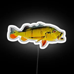 Peacock Bass Fishing RGB Neon Sign