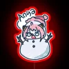 charlie brown peanuts eater snowman costume kids drawing chibi neon led rgb sign red