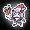 charlie brown as santa claus in chibi style led rgb neon sign decorative