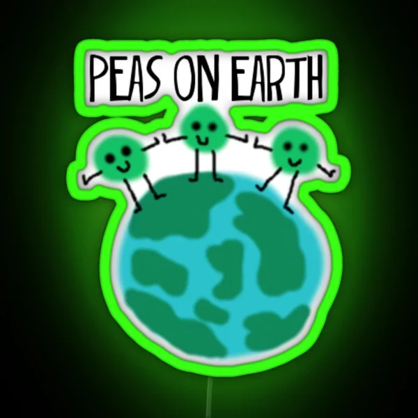 Peas On Earth RGB Neon Sign