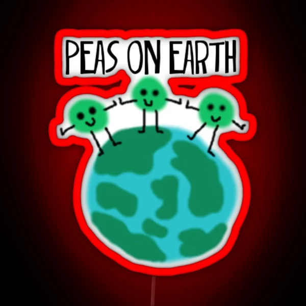 Peas On Earth RGB Neon Sign