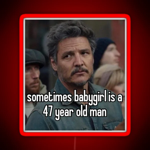 Pedro Pascal Meme RGB Neon Sign