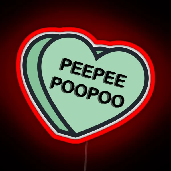 Peepee Poopoo Valentine S Heart RGB Neon Sign