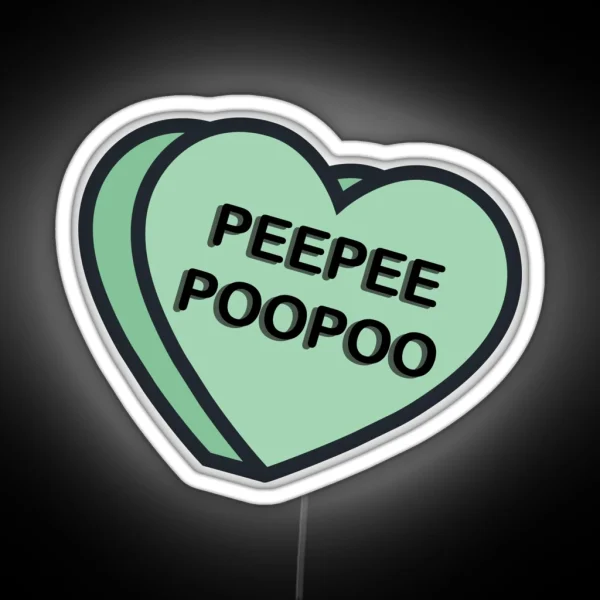 Peepee Poopoo Valentine S Heart RGB Neon Sign
