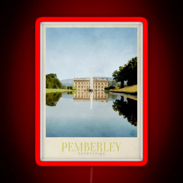 Pemberley Travel Poster RGB Neon Sign