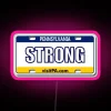 pennsylvania strong against covid-19 rgb neon sign pink