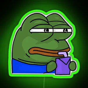 Pepe Hmmm Sip RGB Neon Sign