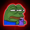 rgb neon sign pepe hmmm sip vibrant red digital art
