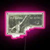 Inspirational RGB neon sign displaying 'per aspera ad astra through hardships to the stars' in vibrant pink tones.