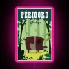 perigord neon sign with vibrant pink rgb lighting