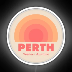 Perth Retro Rainbow Badge Orange RGB Neon Sign