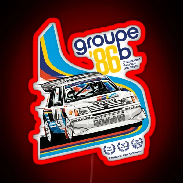 Peugeot 205 Turbo Rally Andx27 86 RGB Neon Sign