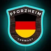 Pforzheim Germany emblem flag RGB neon sign blue