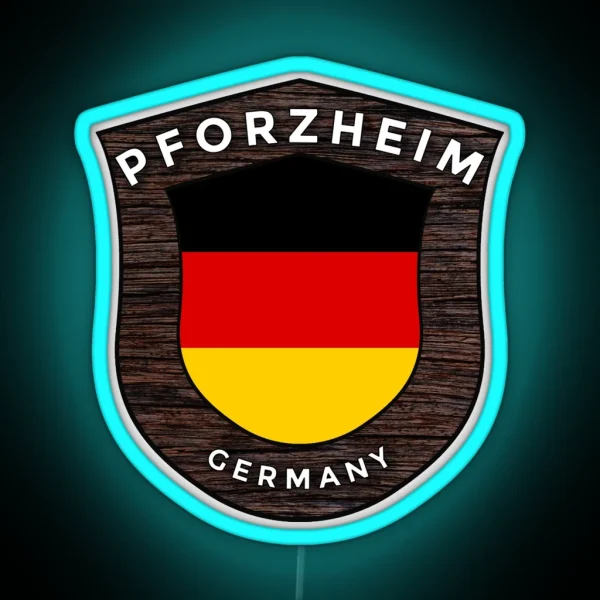 Pforzheim Germany Emblem Flag RGB Neon Sign