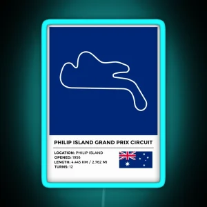 Philip Island Grand Prix Circuit Info RGB Neon Sign