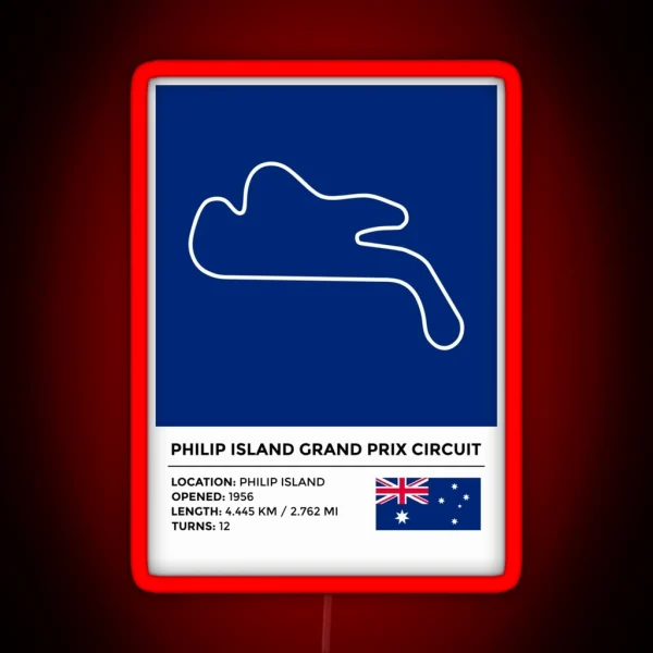 Philip Island Grand Prix Circuit Info RGB Neon Sign