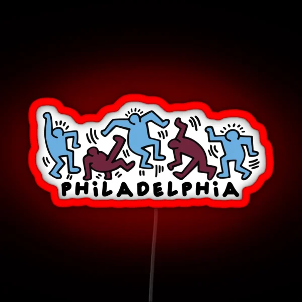Phillies Retro Groovy People RGB Neon Sign