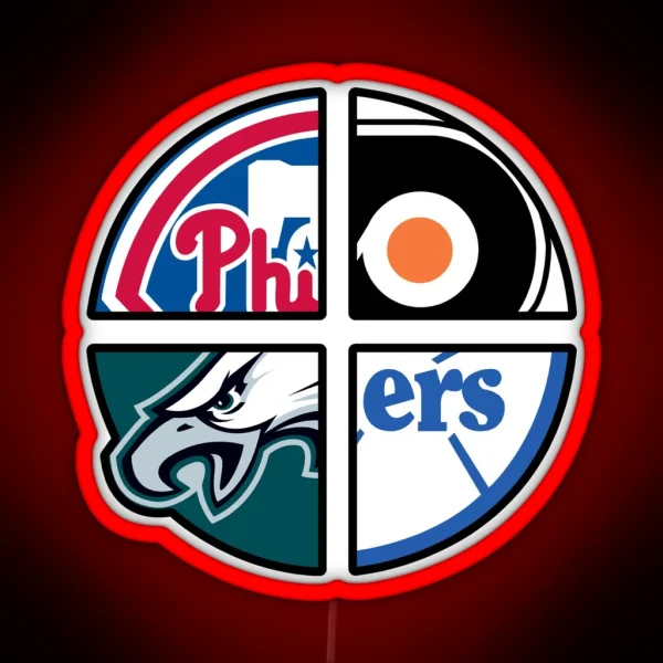 Philly S In The House Phillies Flyers Eagles RGB Neon Sign