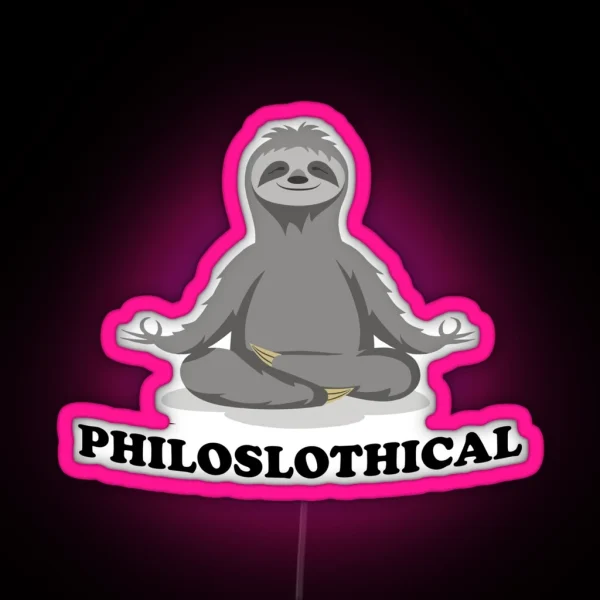 Philosophical Philosophical Sloth RGB Neon Sign