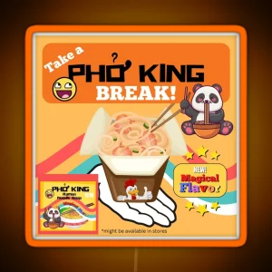 Pho King Ramen Noodle Soup RGB Neon Sign
