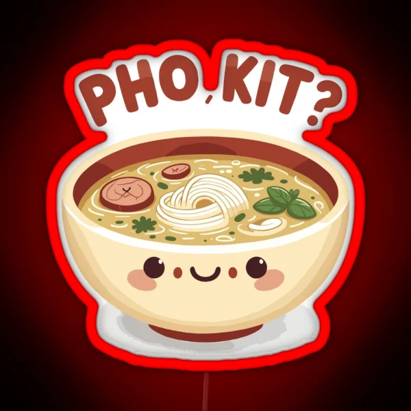 Pho Kit Cute Smiling Pho Bowl Led RGB Neon Sign